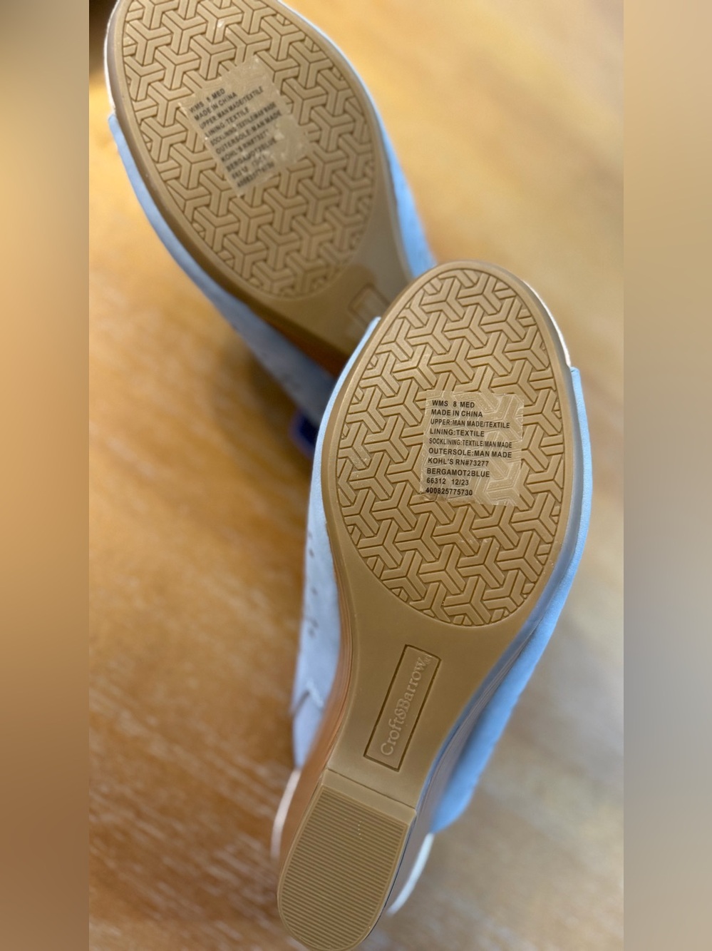 Croft & Barrow Bergamot 2 Blue Laser Cut Wedge Sandals Ortholite Eco Women’s 8 - Picture 6 of 7